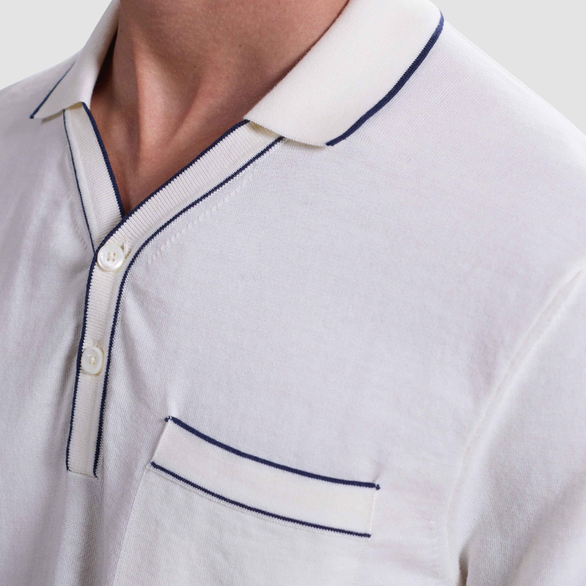 Cotton Silk Johnny Collar Sweater