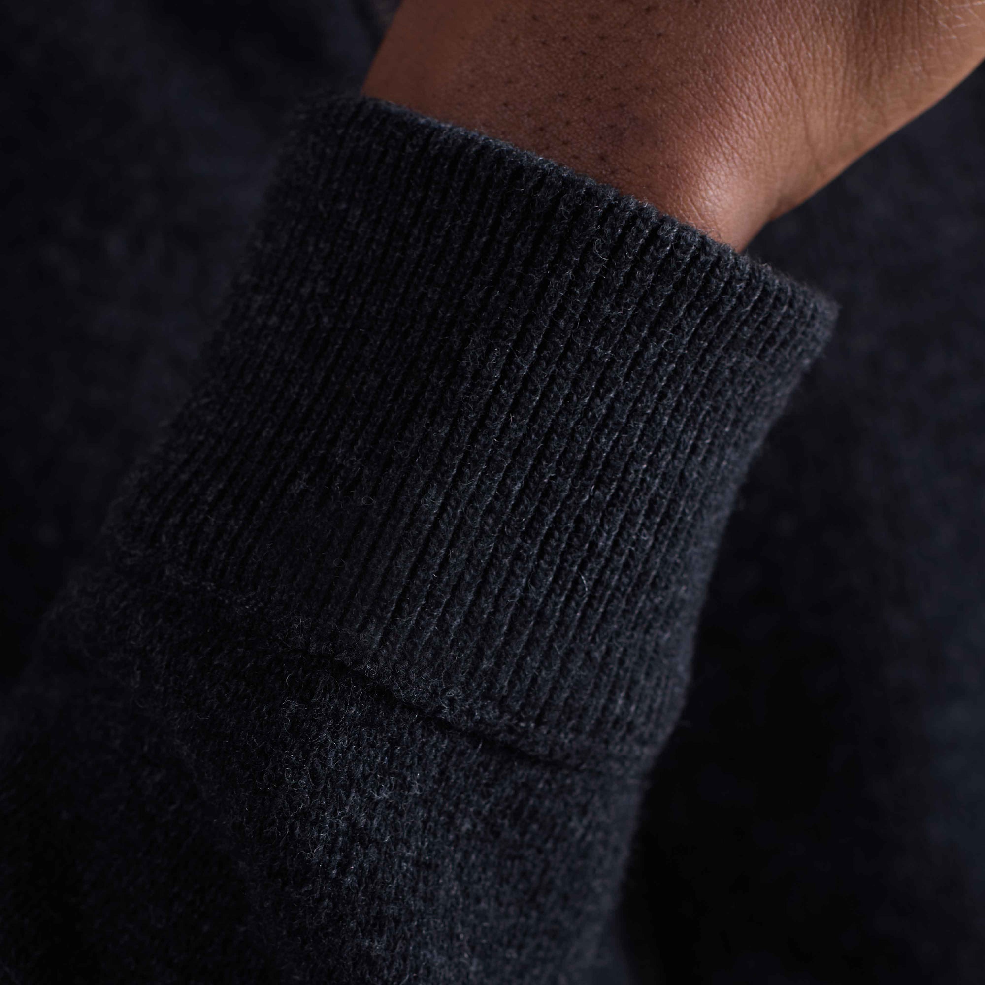 Melange Herringbone Full Zip Sweater