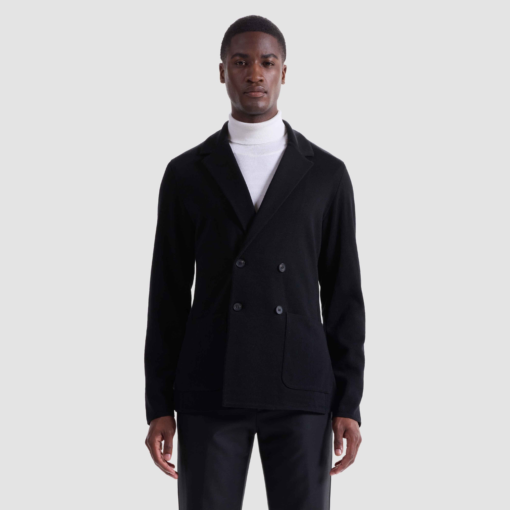 Double-Breasted Blazer Sweater