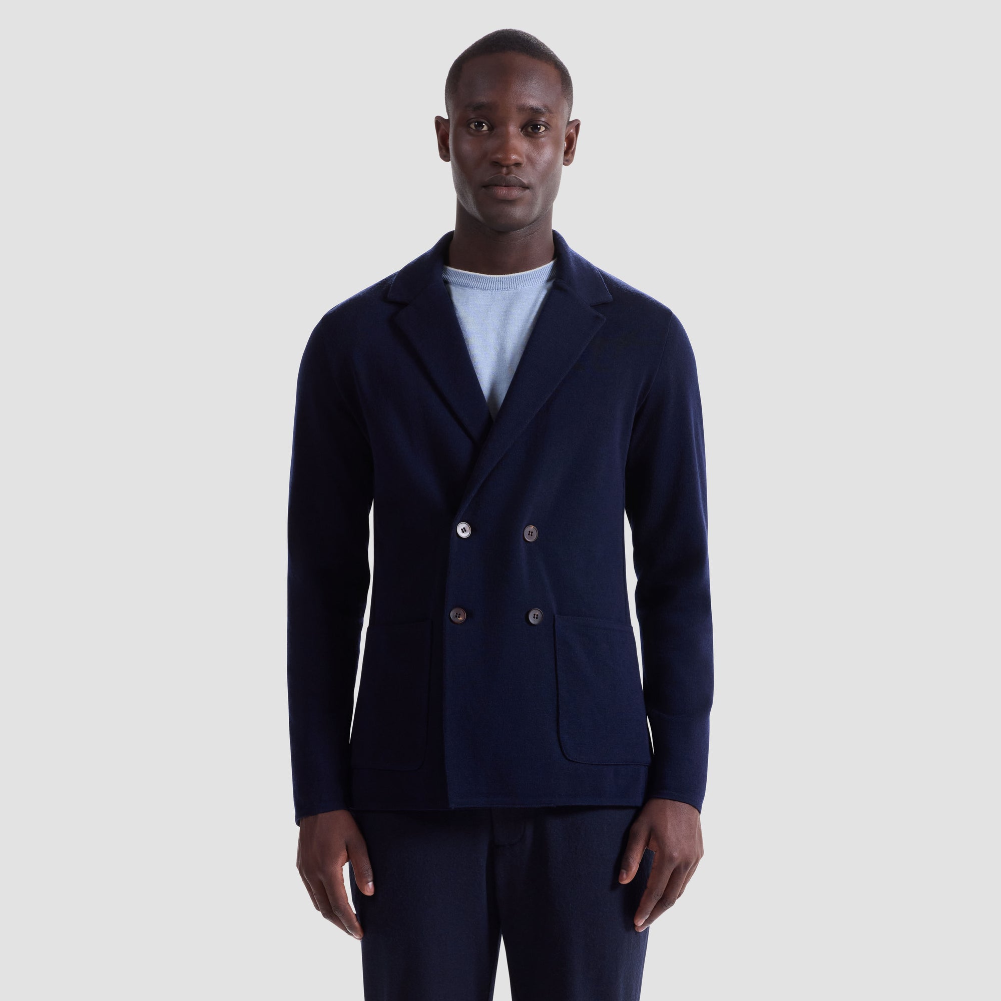 Double-Breasted Blazer Sweater