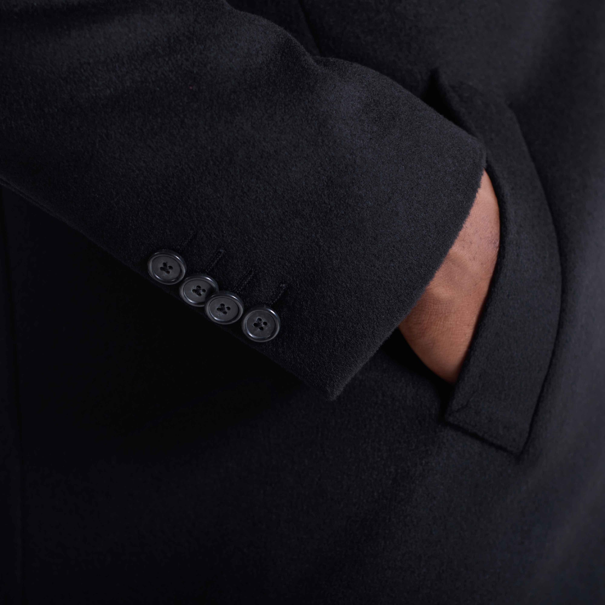 Wool-Cashmere Coat with Removable Nylon Bib