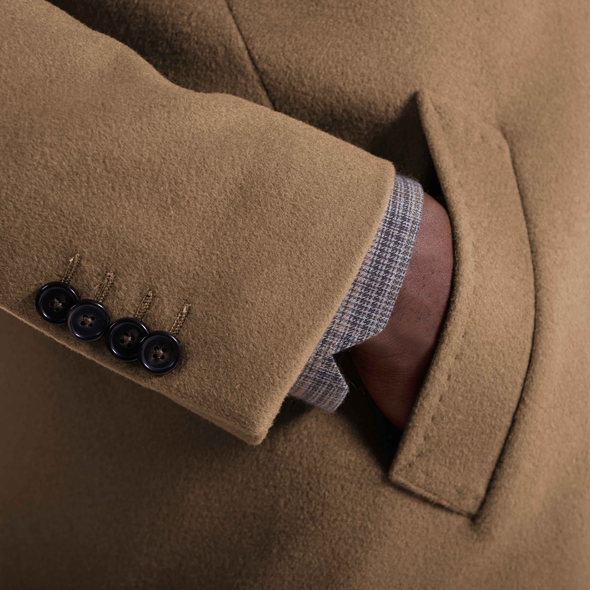 Wool-Cashmere Coat with Removable Nylon Bib