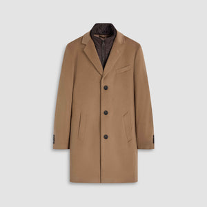 Wool-Cashmere Coat with Removable Nylon Bib