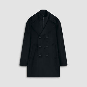 Wool-Cashmere Peacoat with Removable Nylon Bib