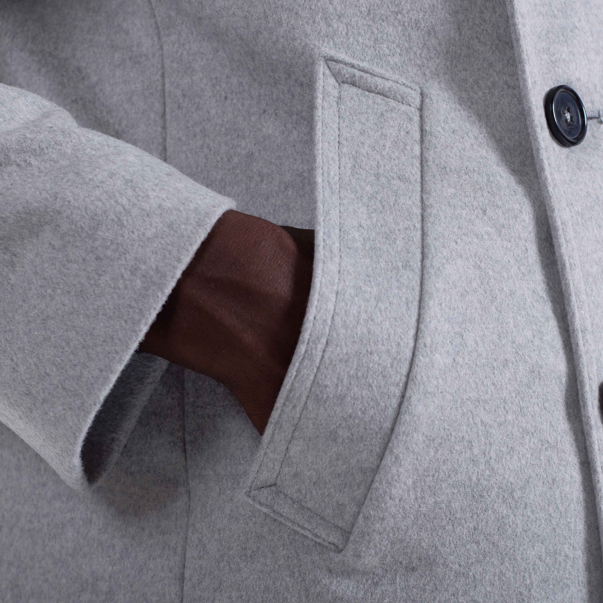 Wool-Cashmere Peacoat with Removable Nylon Bib