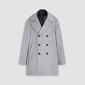 Wool-Cashmere Peacoat with Removable Nylon Bib