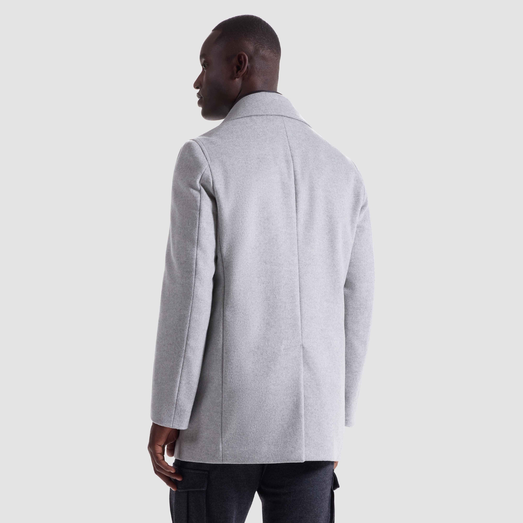 Wool-Cashmere Peacoat with Removable Nylon Bib