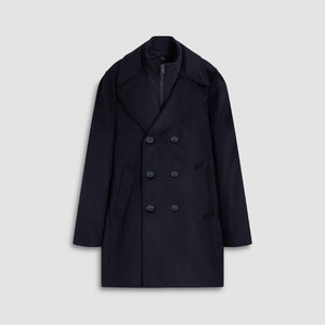 Wool-Cashmere Peacoat with Removable Nylon Bib