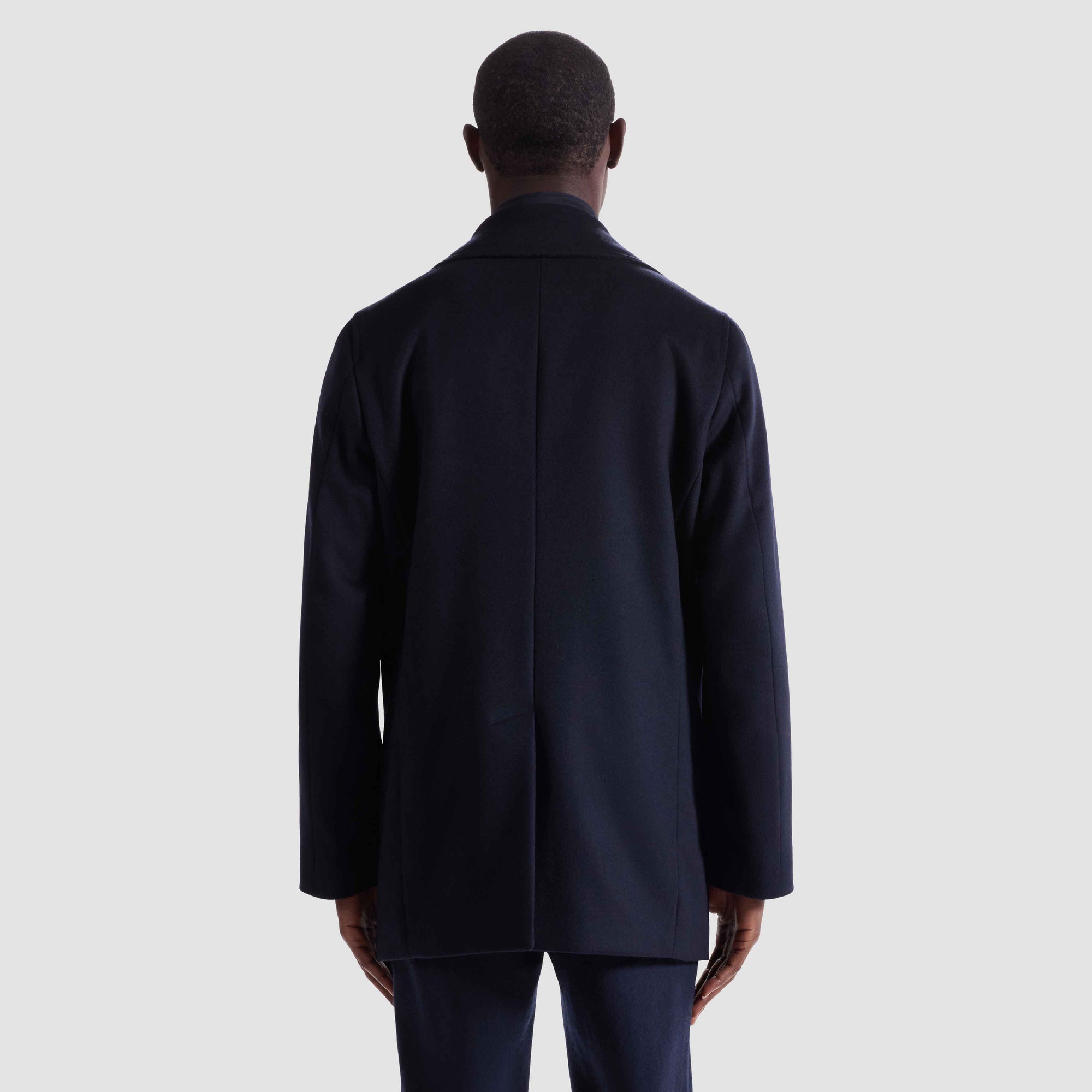 Wool-Cashmere Peacoat with Removable Nylon Bib