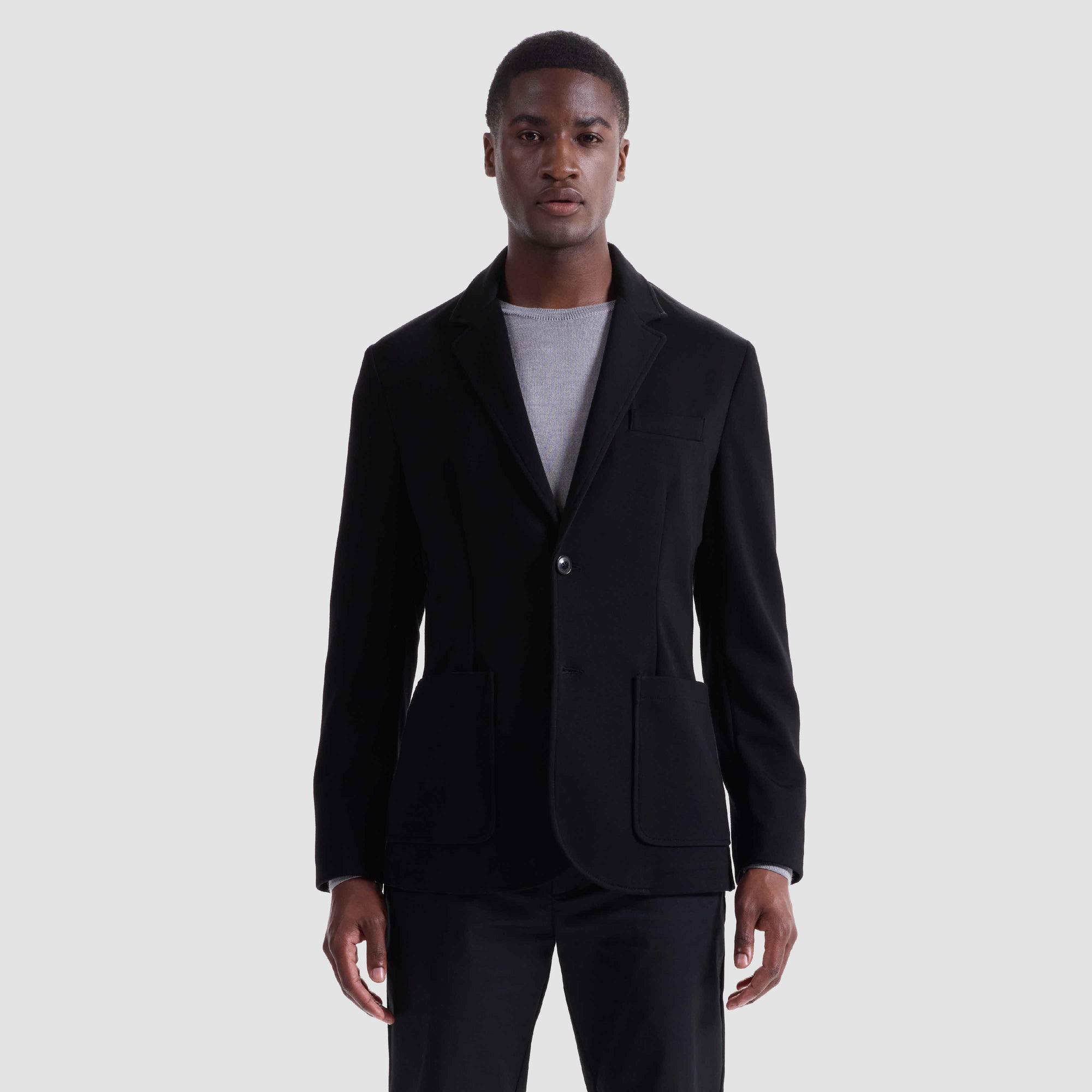 Soft Touch Two-Button Knit Blazer