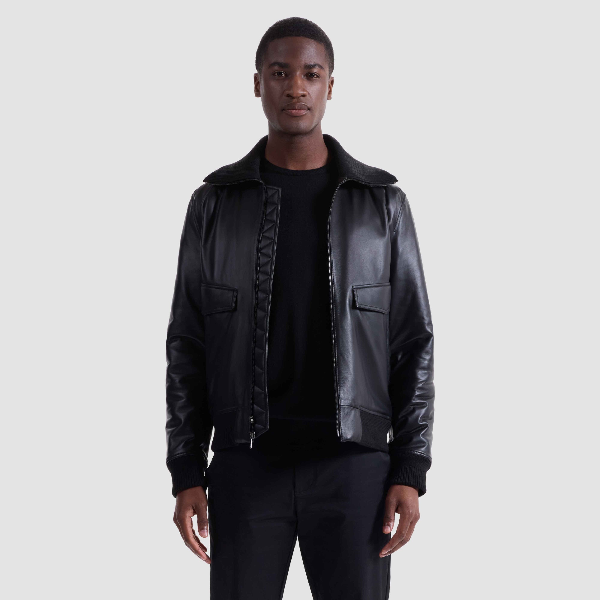 Leather Bomber Jacket