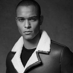 Shearling Lined Leather Biker Jacket