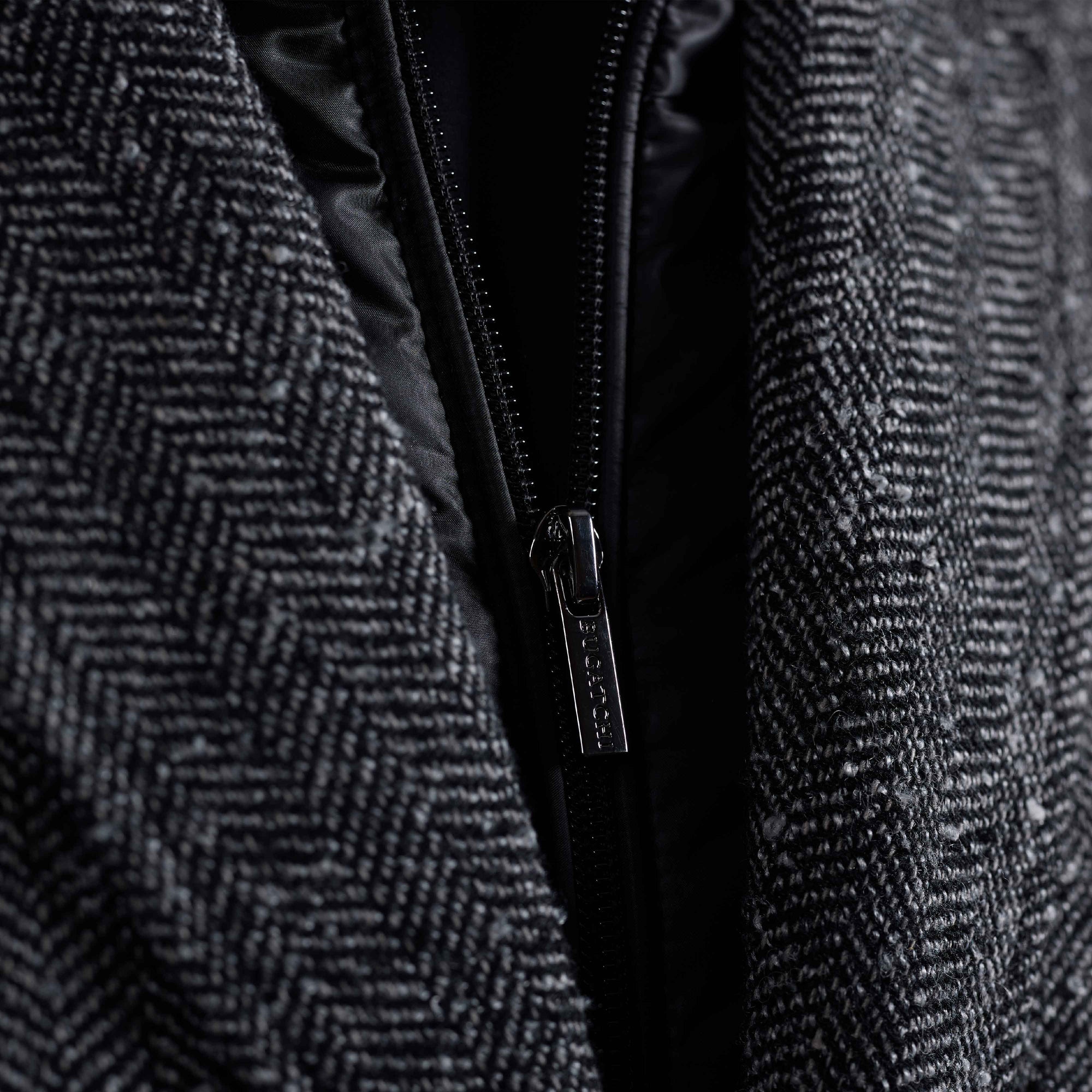 Herringbone Two-Button Blazer with Detachable Bib