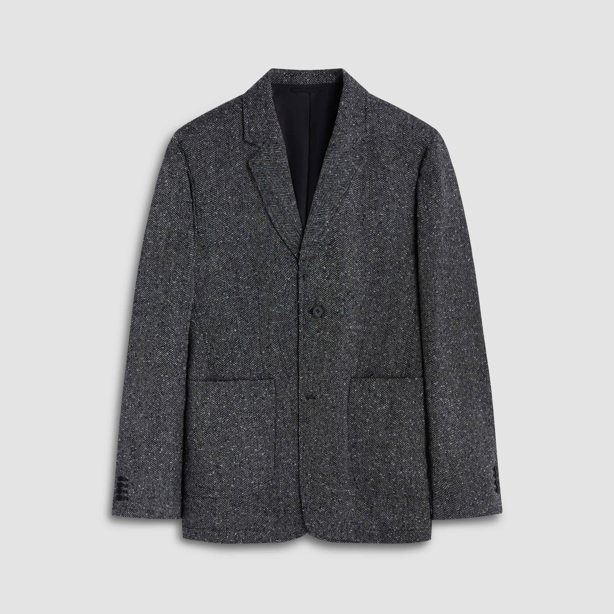 Herringbone Two-Button Blazer with Detachable Bib