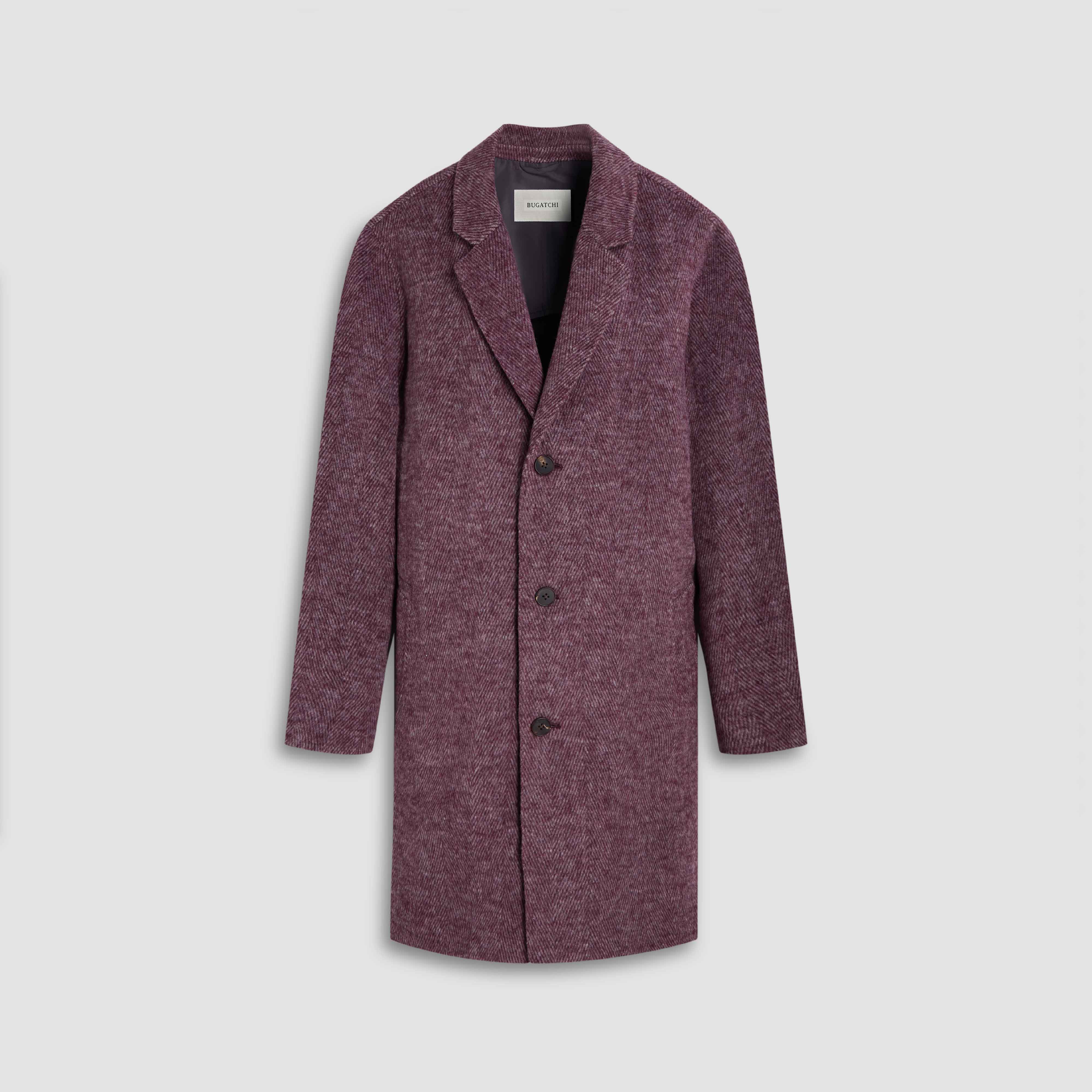 Herringbone Coat in Black – BUGATCHI