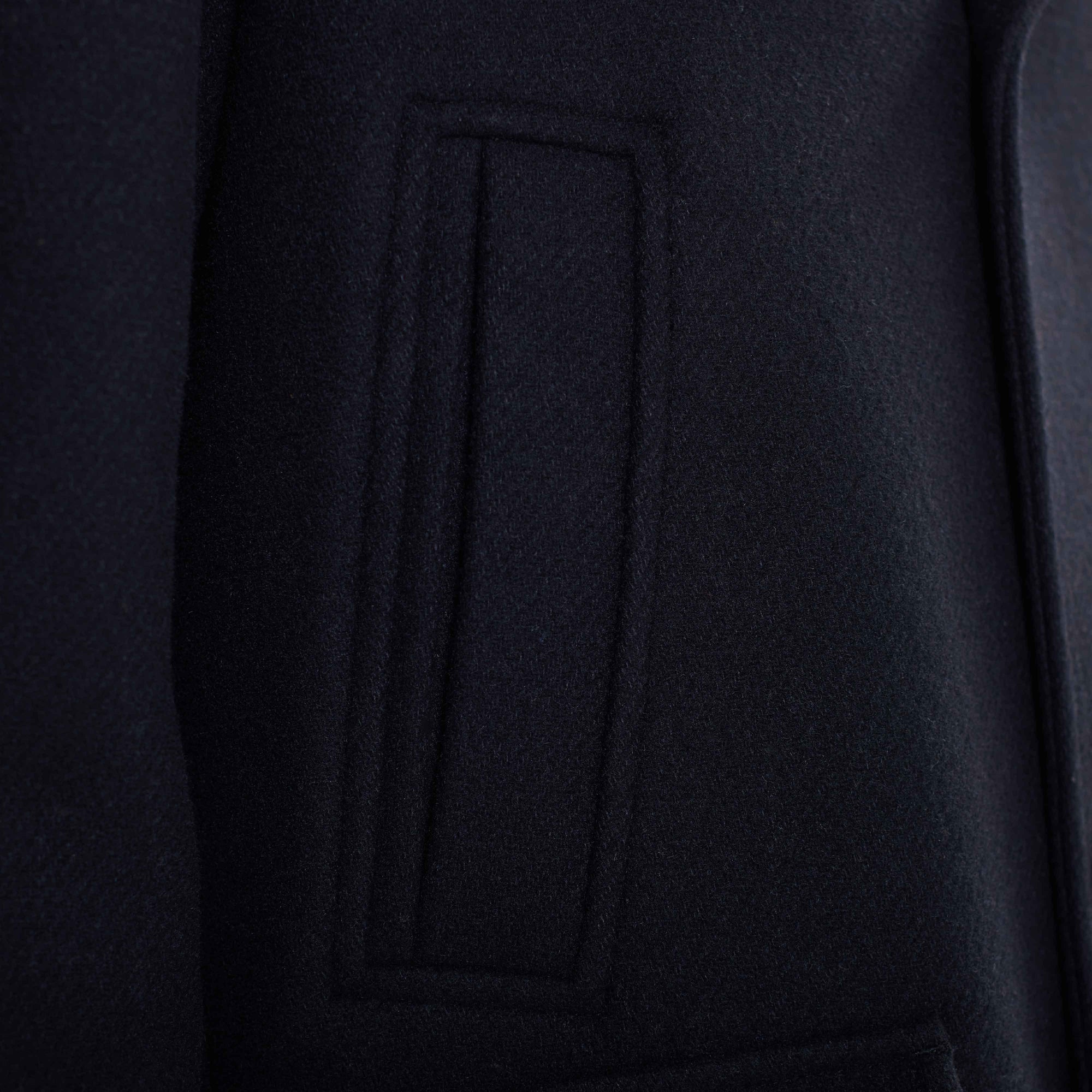 Tweed Peacoat With Leather Trim