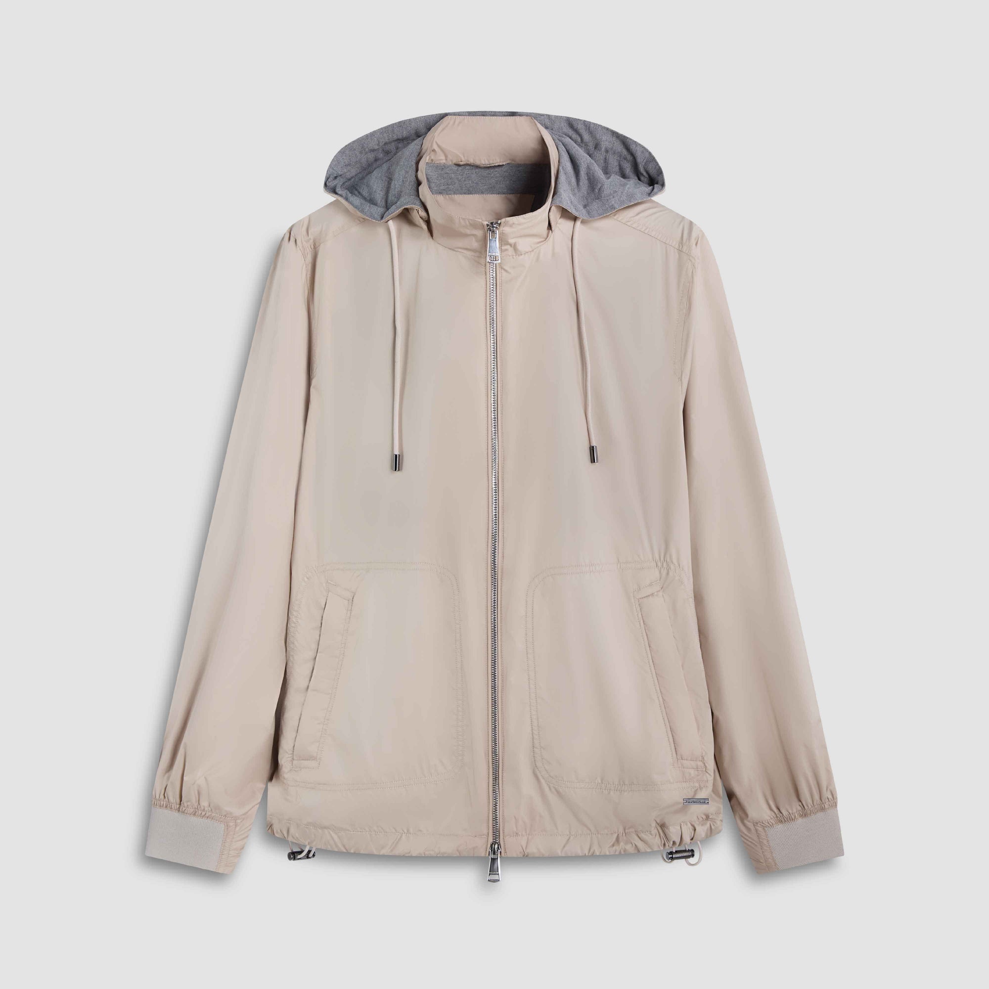 Nylon Windbreaker With Detachable Hood