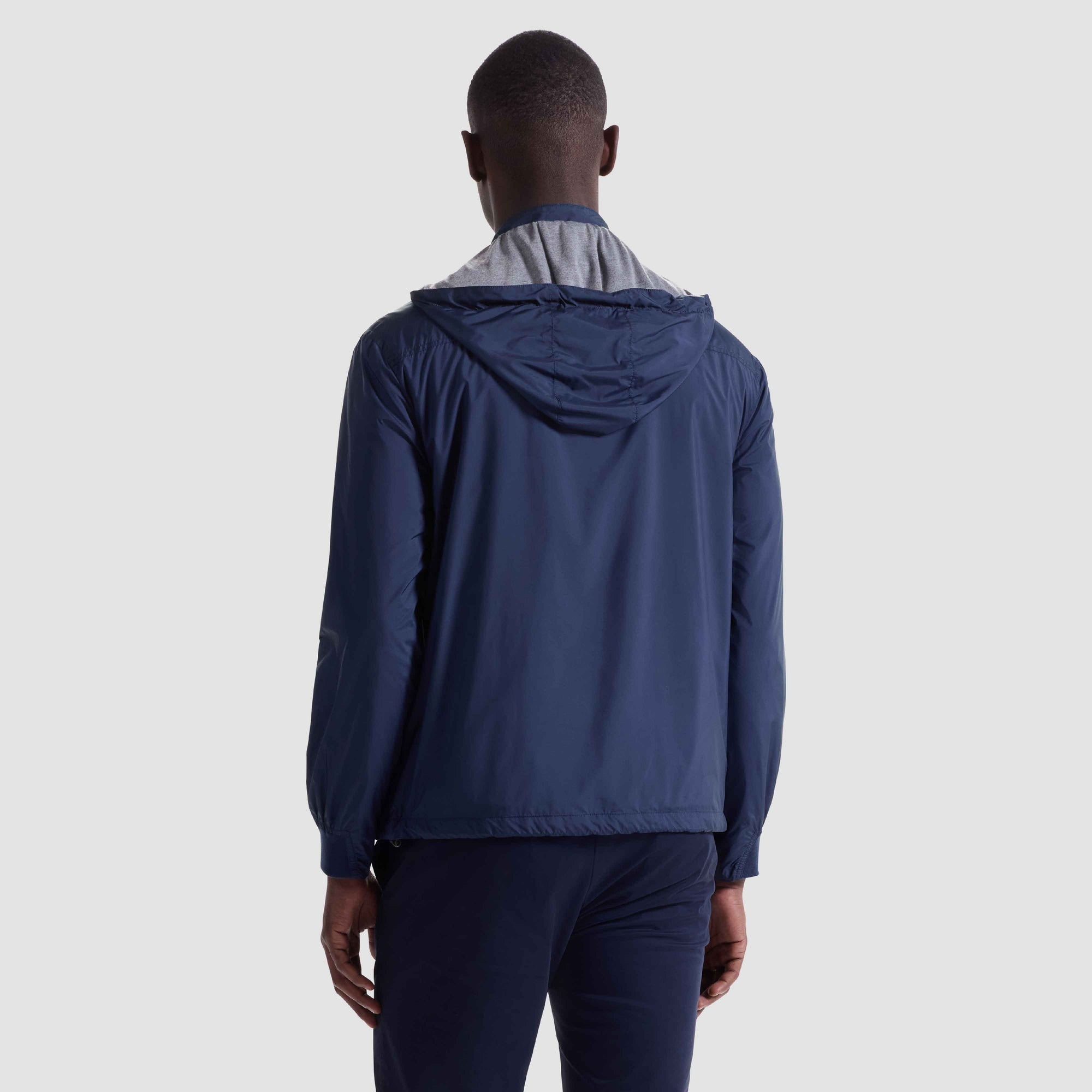 Nylon Windbreaker With Detachable Hood
