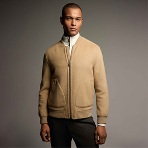 Double-Faced Brushed Bomber Jacket