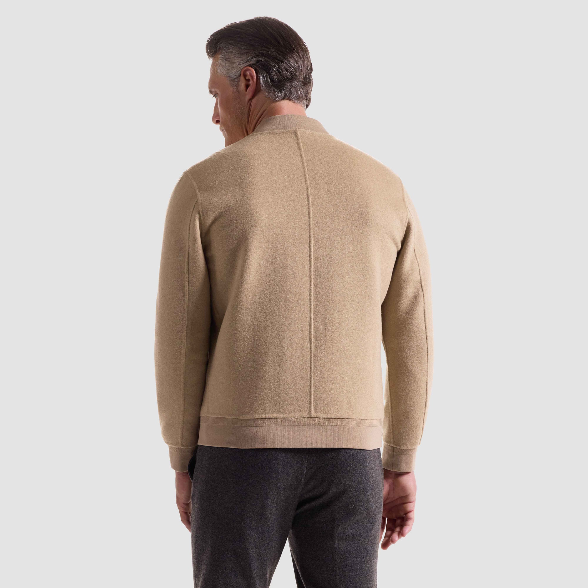 Double-Faced Brushed Bomber Jacket