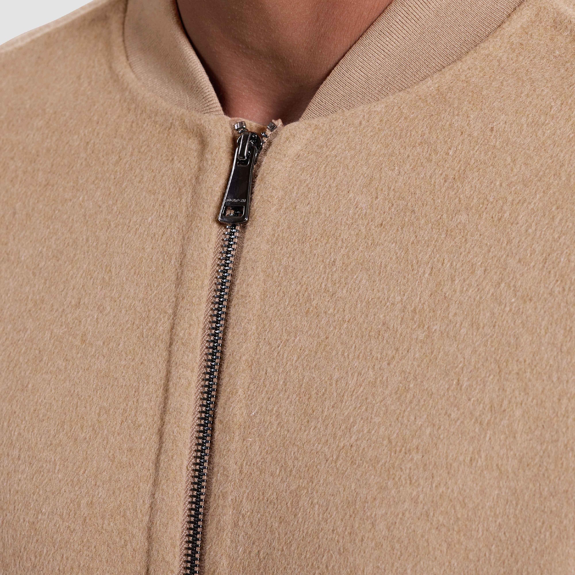 Double-Faced Brushed Bomber Jacket