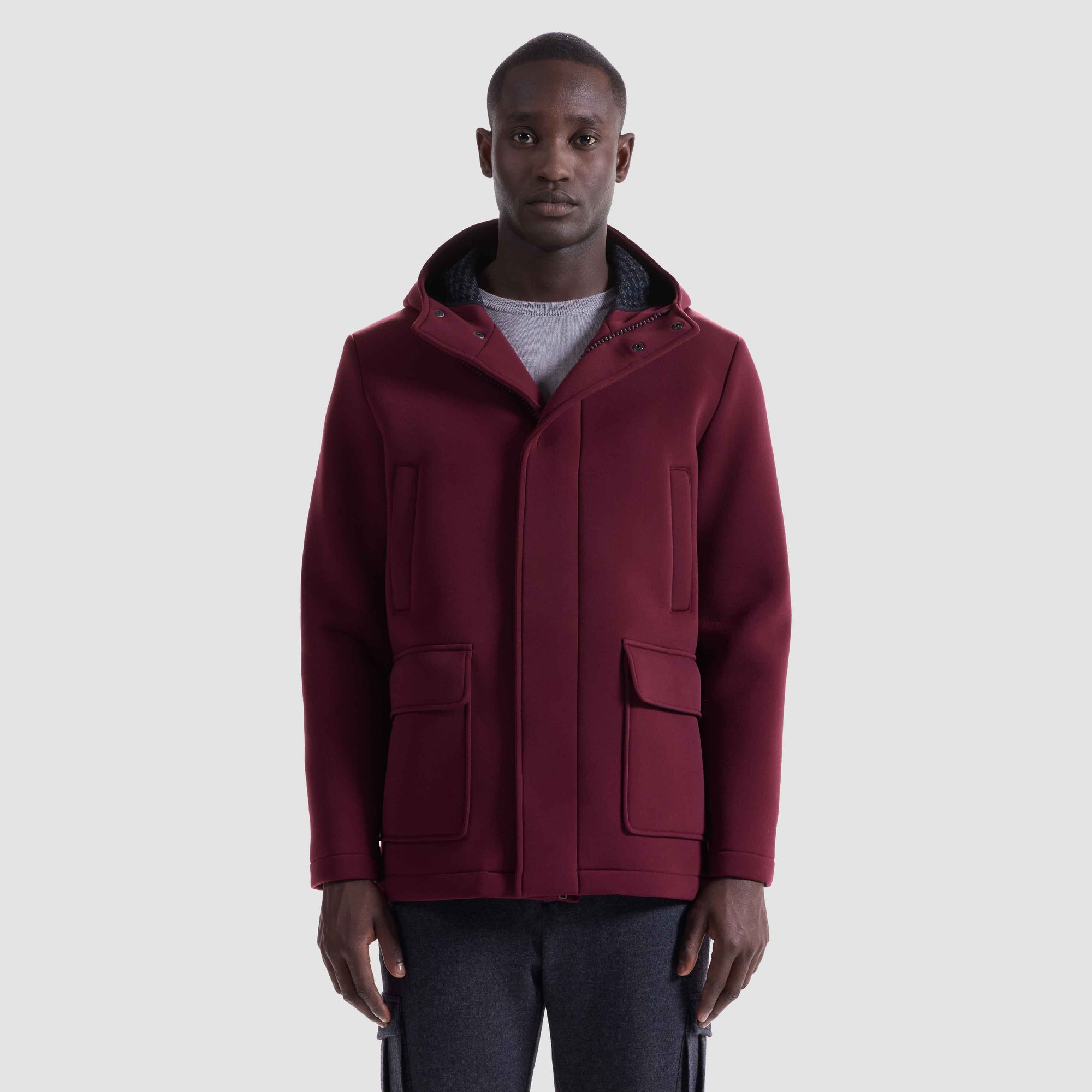 Double-Faced Field Jacket With Hood