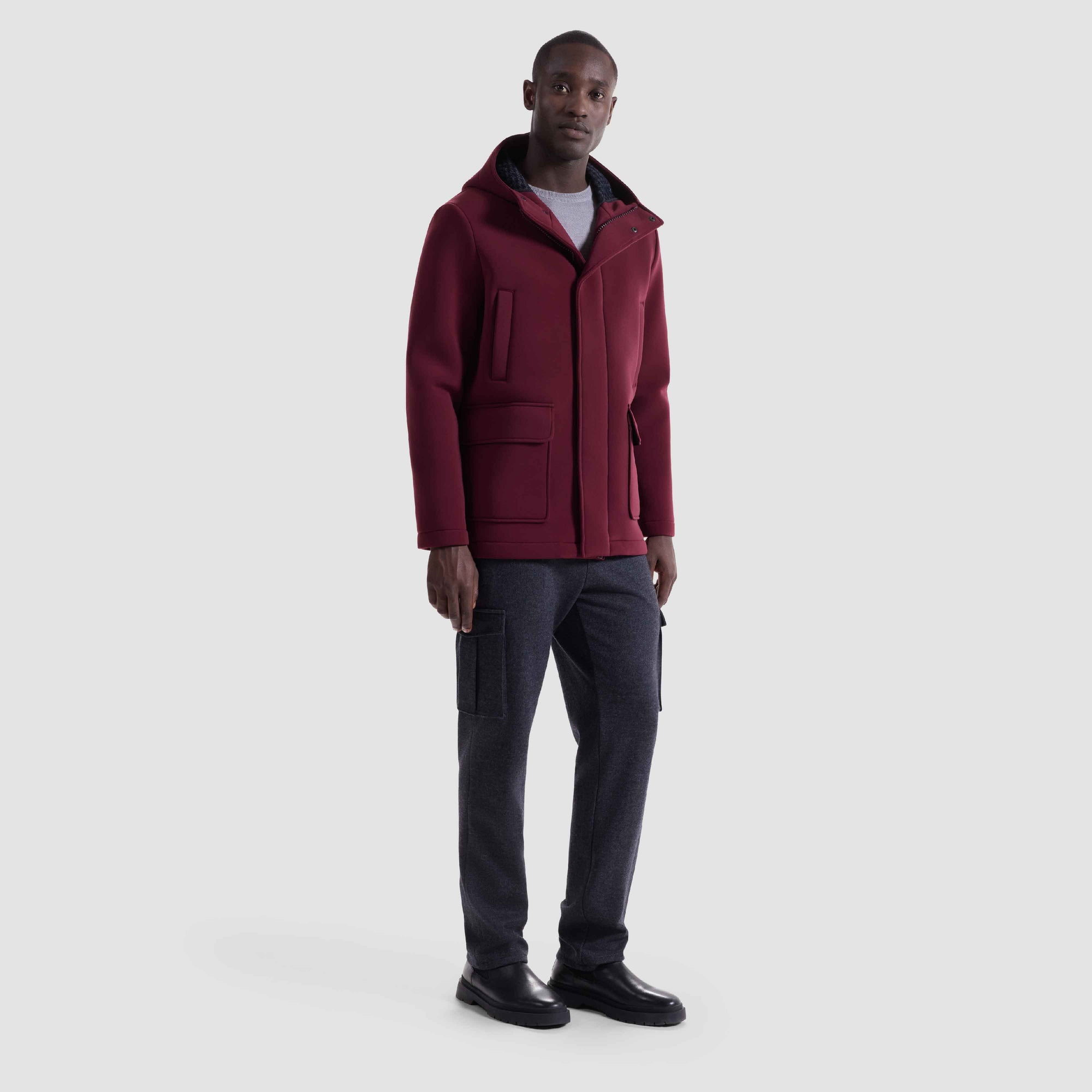 Double-Faced Field Jacket With Hood