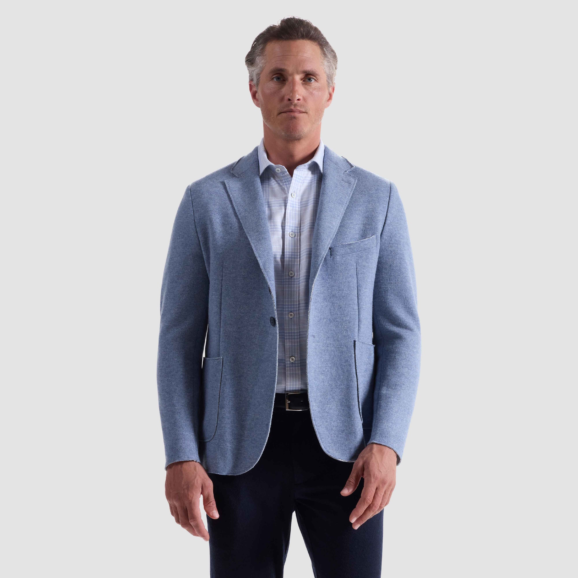 Laser Cut Heather Two-Button Blazer