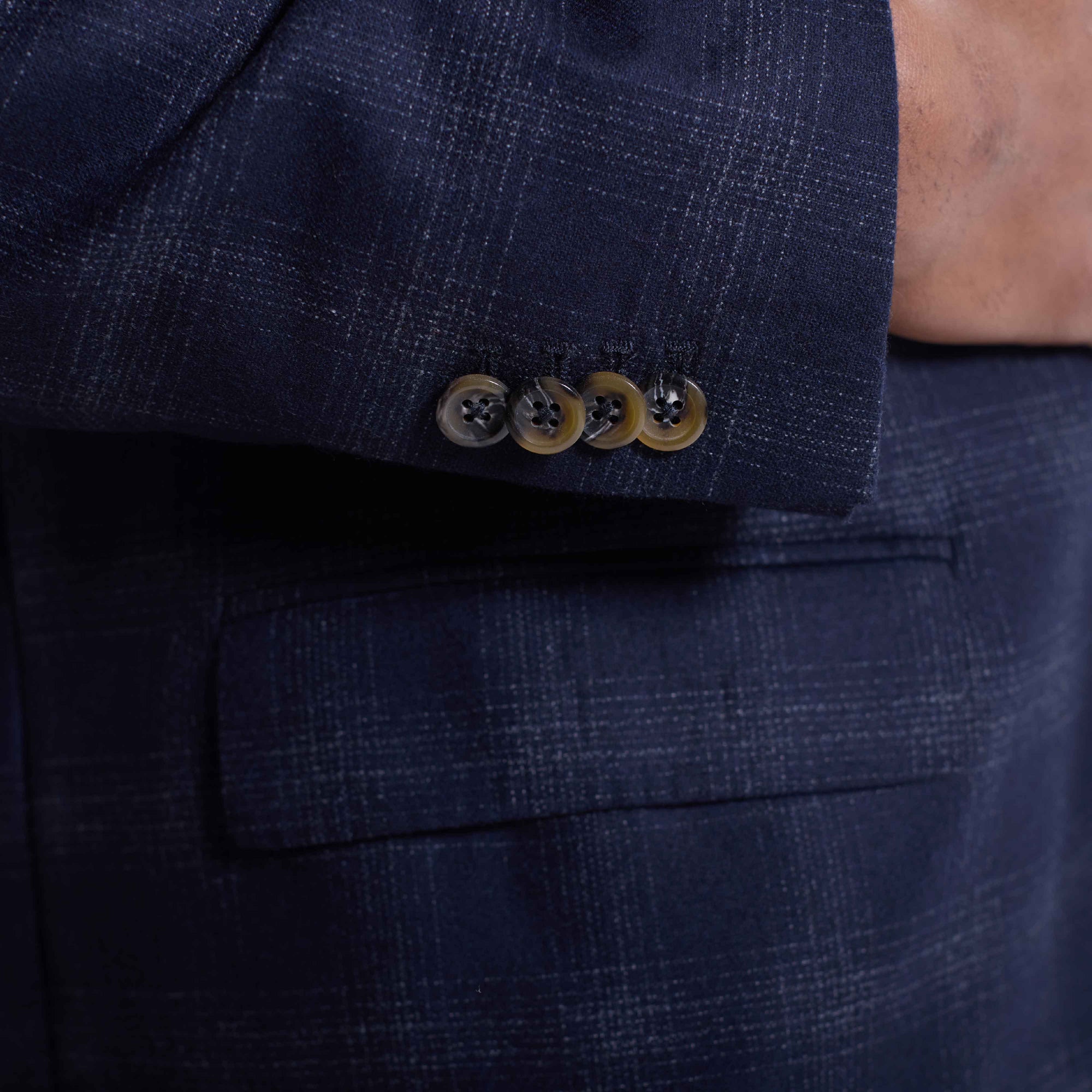 Windowpane Check Two-Button Blazer