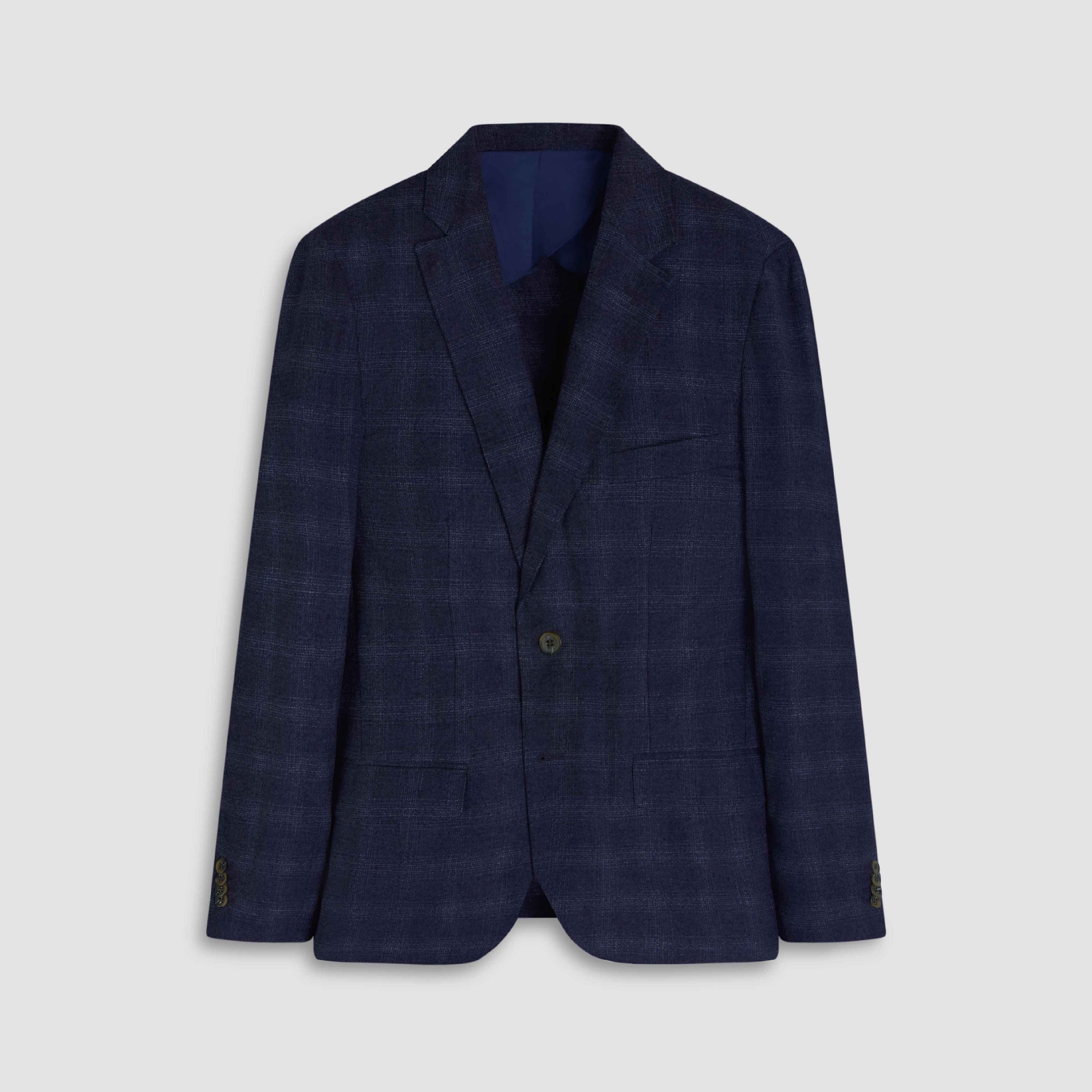 Windowpane Check Two-Button Blazer