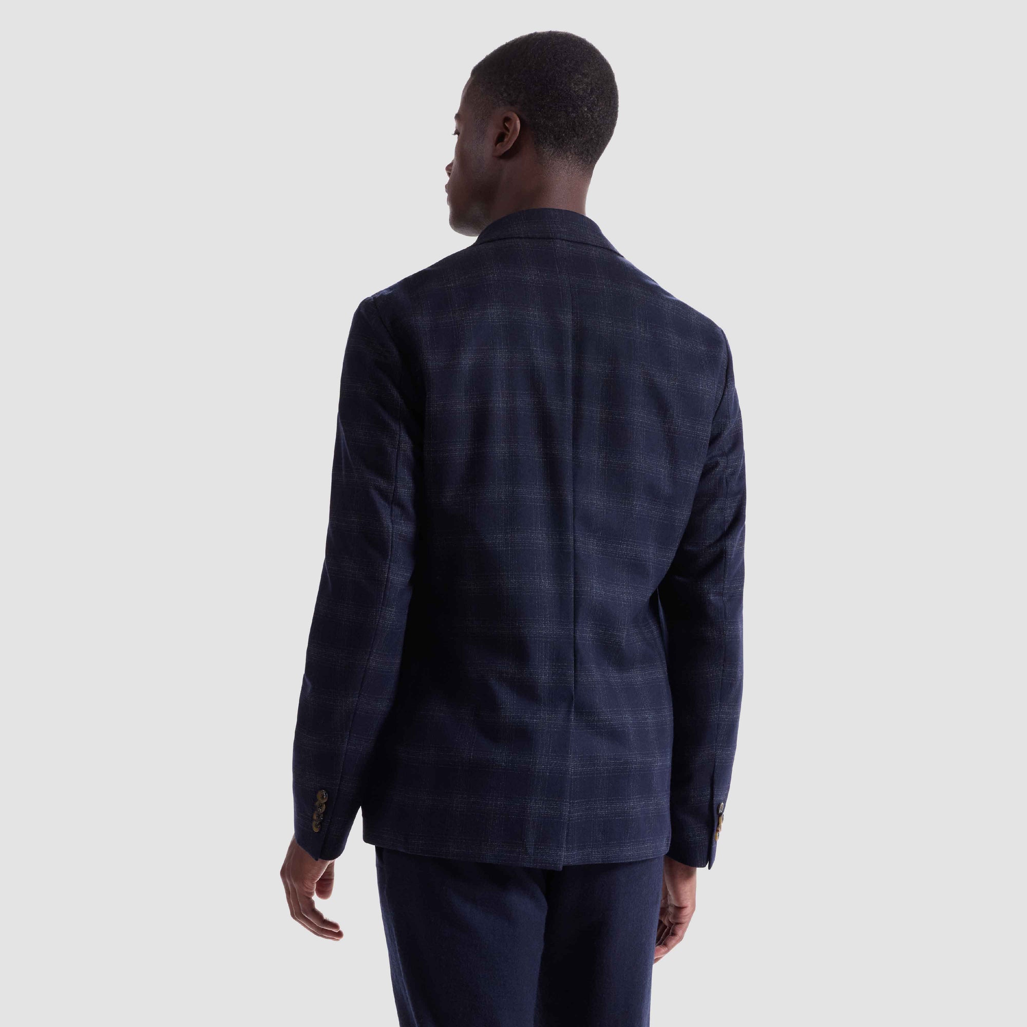 Windowpane Check Two-Button Blazer