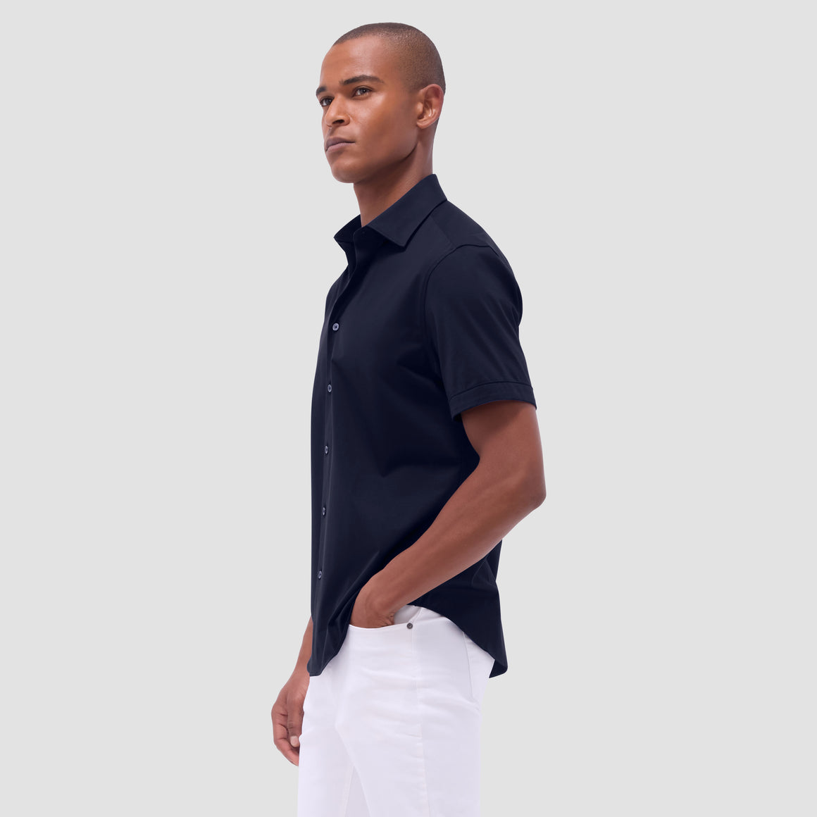 Miles Solid OoohCotton Short Sleeve Shirt – BUGATCHI