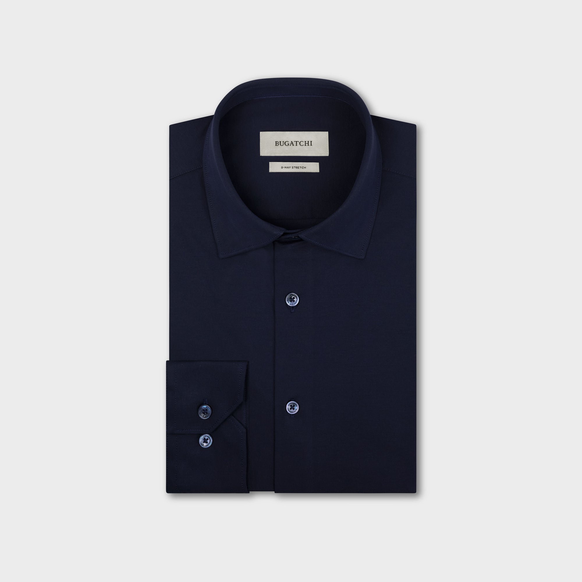 bugatchi dress shirt Bugatchi Uomo Long Sleeve Check Dress Shirt in Blue White Plaid Size 17.5 36/37