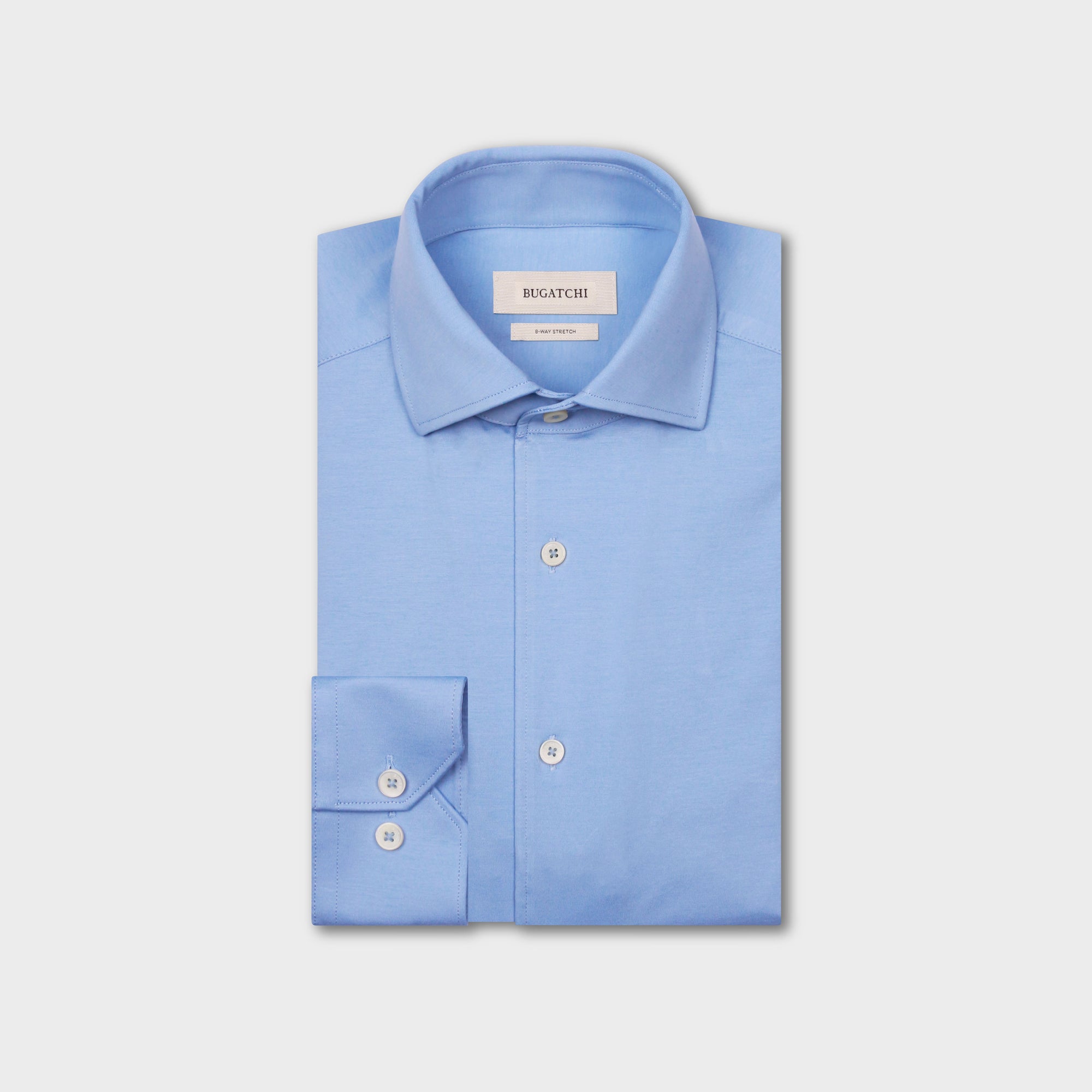 Bugatchi OoohCotton L/S Shirt, Air Blue XL