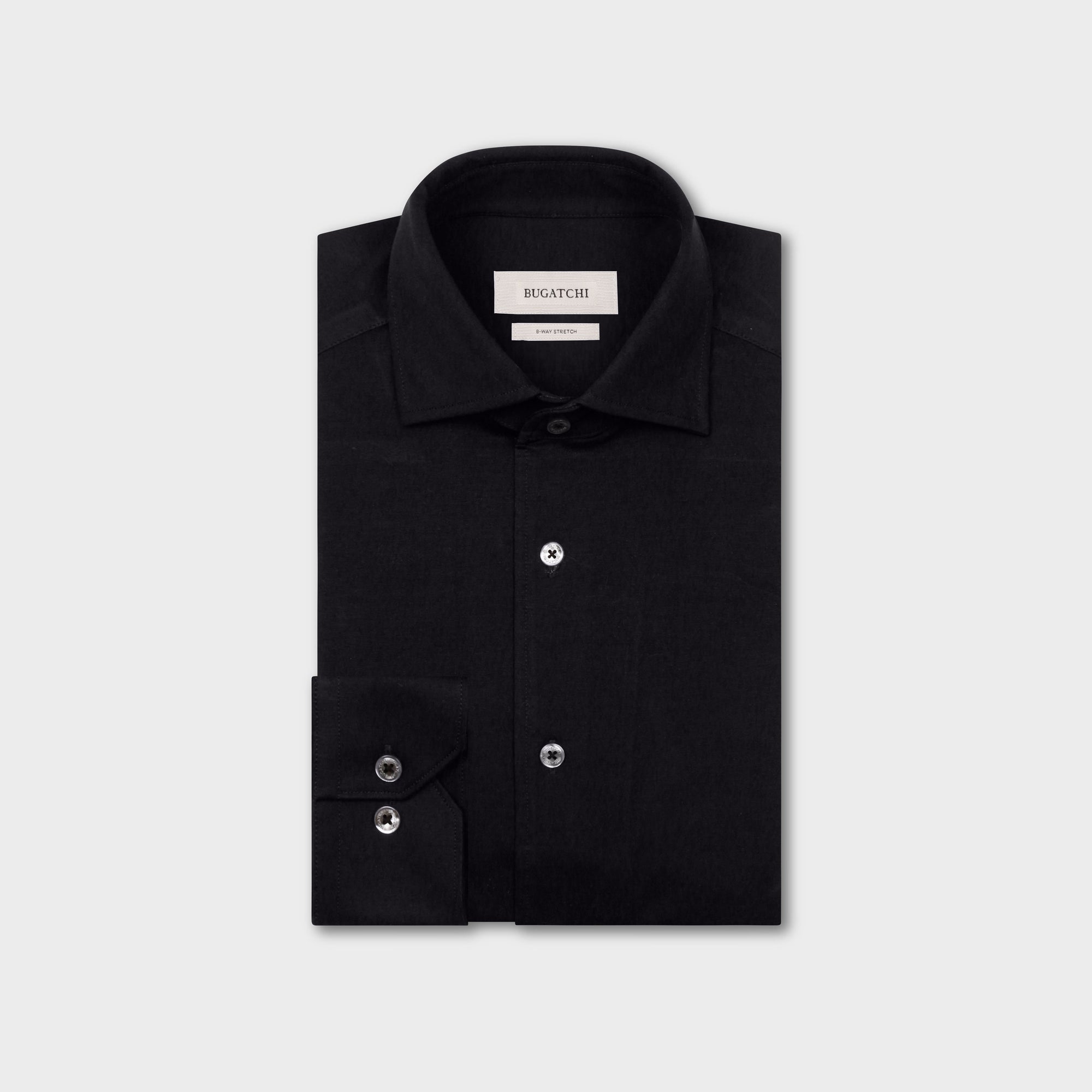 Bugatchi Devon OoohCotton Solid Dress Shirt Black / X-Large