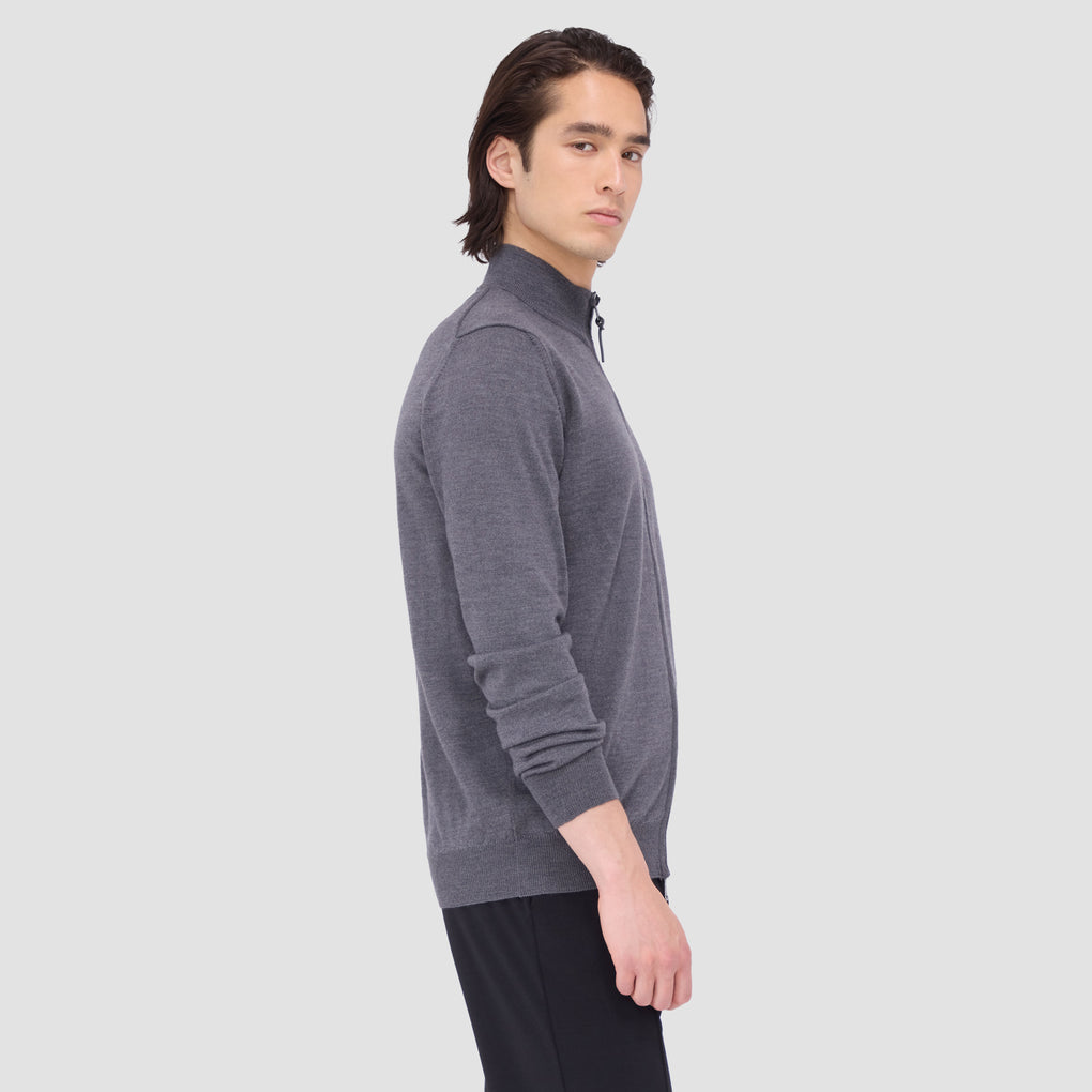 Super Merino Mock Neck Full Zip Sweater – BUGATCHI