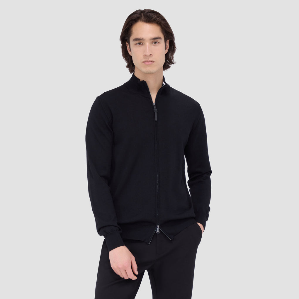 Super Merino Mock Neck Full Zip Sweater – BUGATCHI