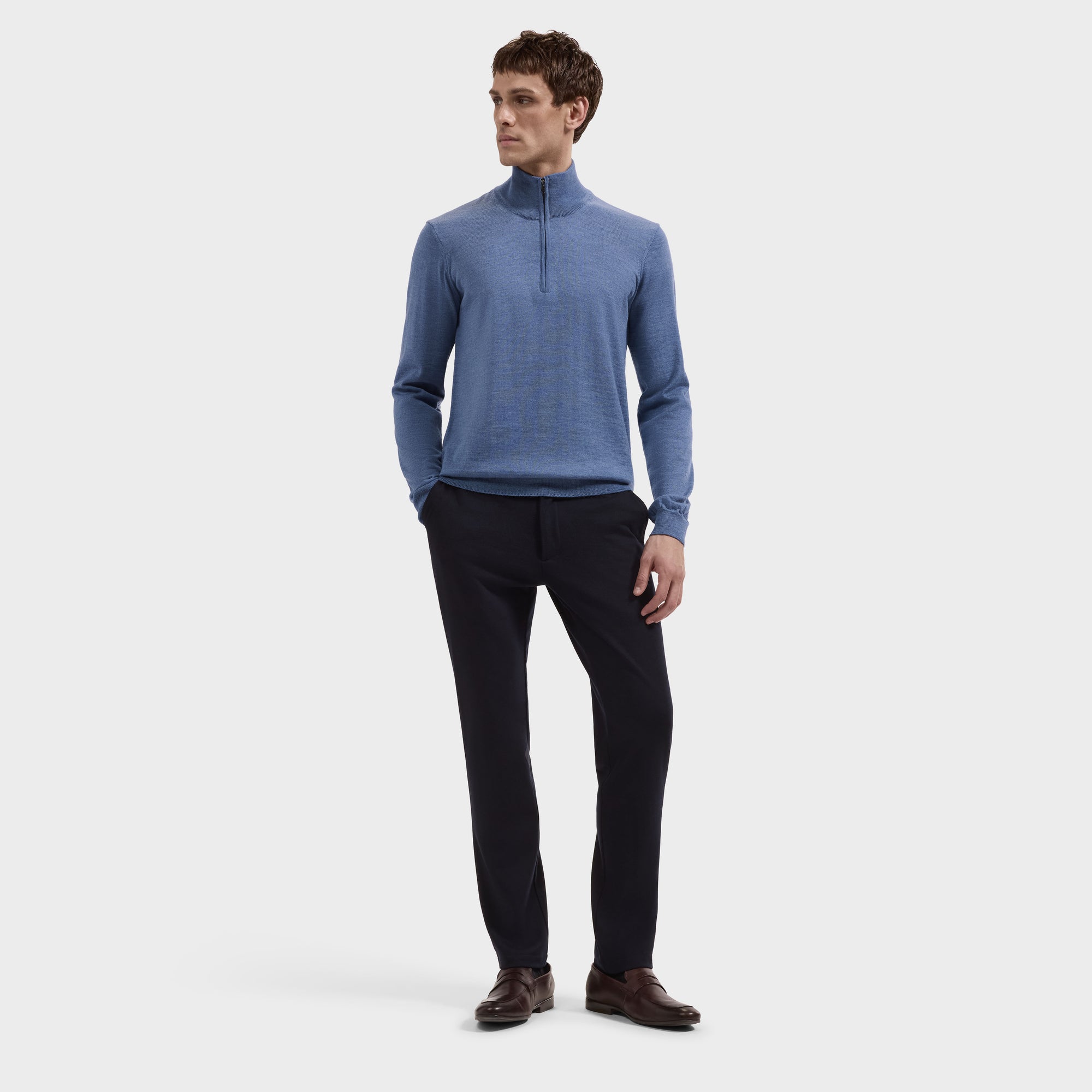 Fred Extrafine Merino Quarter-Zip Sweater