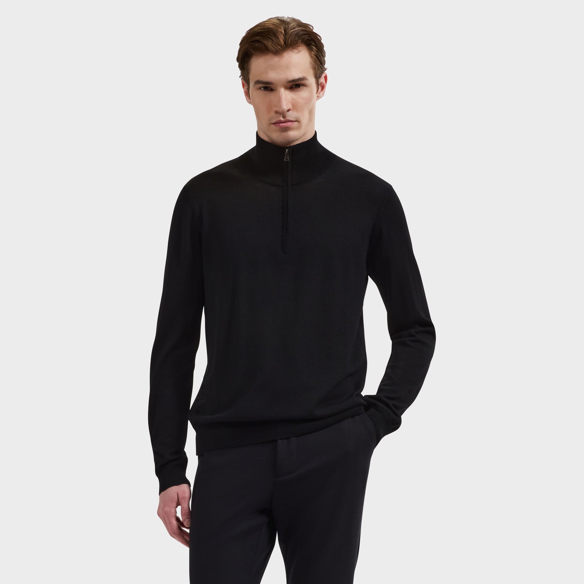 Fred Extrafine Merino Quarter-Zip Sweater