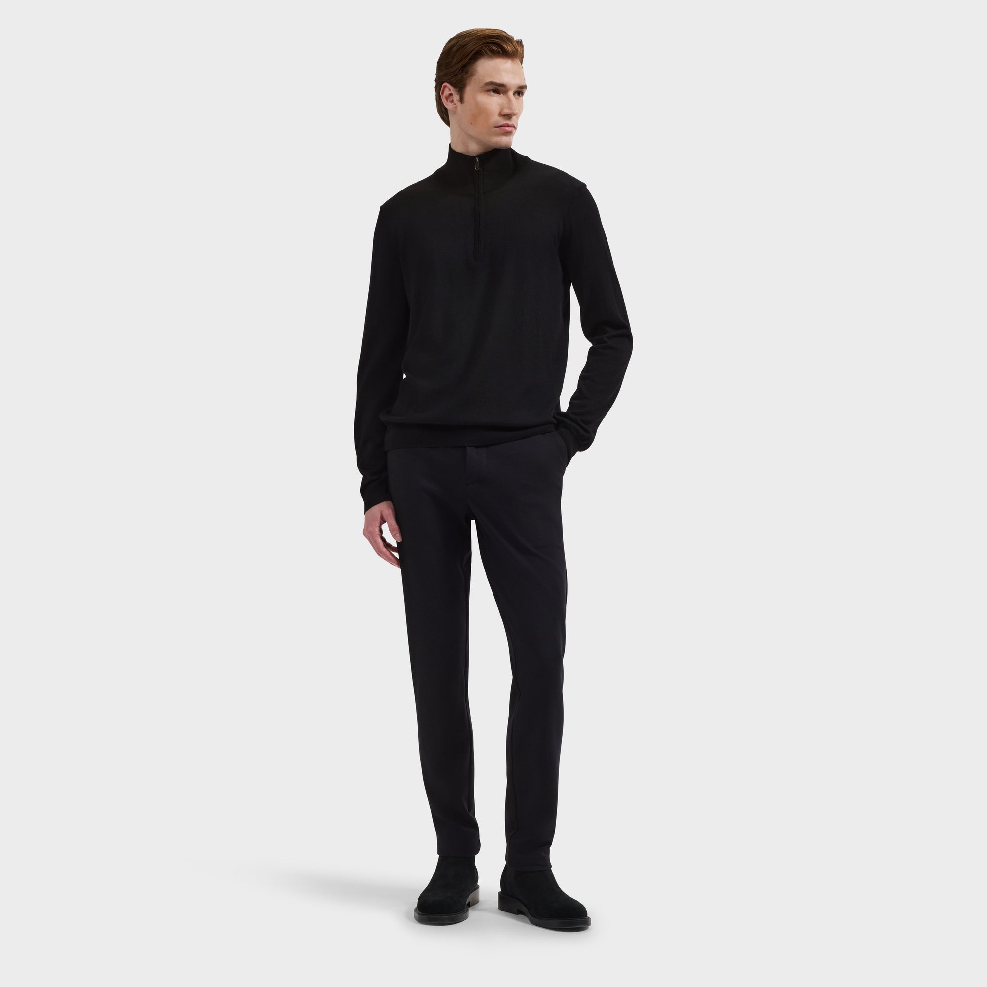 Fred Extrafine Merino Quarter-Zip Sweater