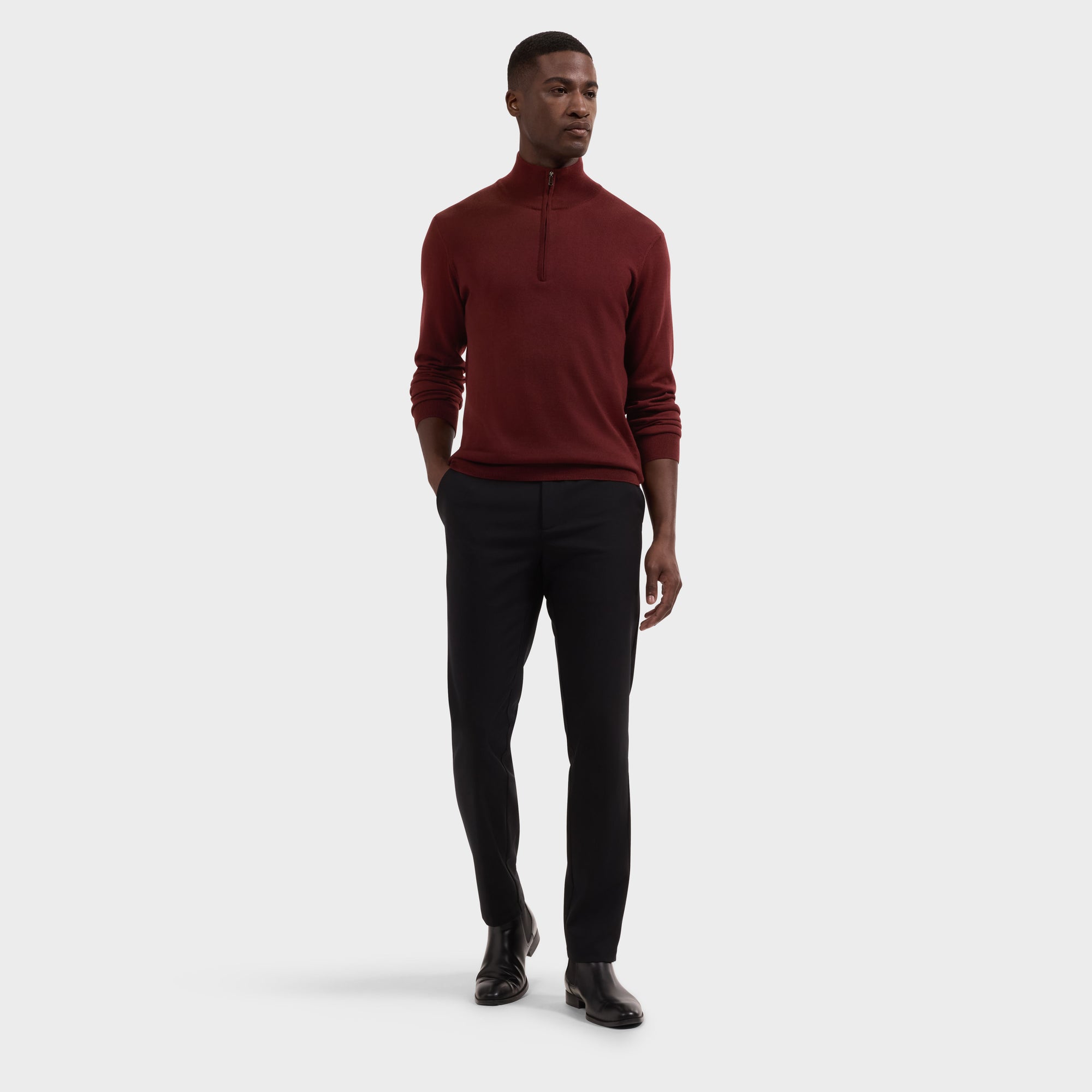 Fred Extrafine Merino Quarter-Zip Sweater