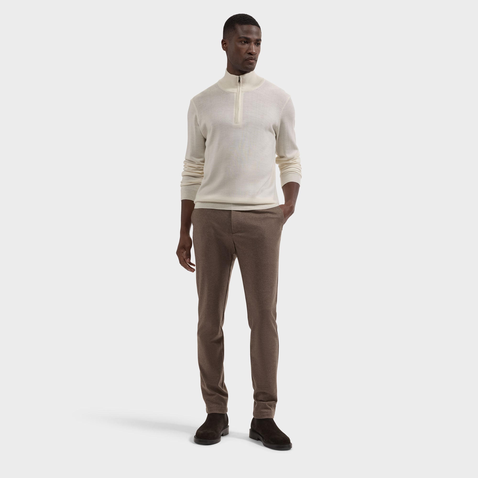 Fred Extrafine Merino Quarter-Zip Sweater