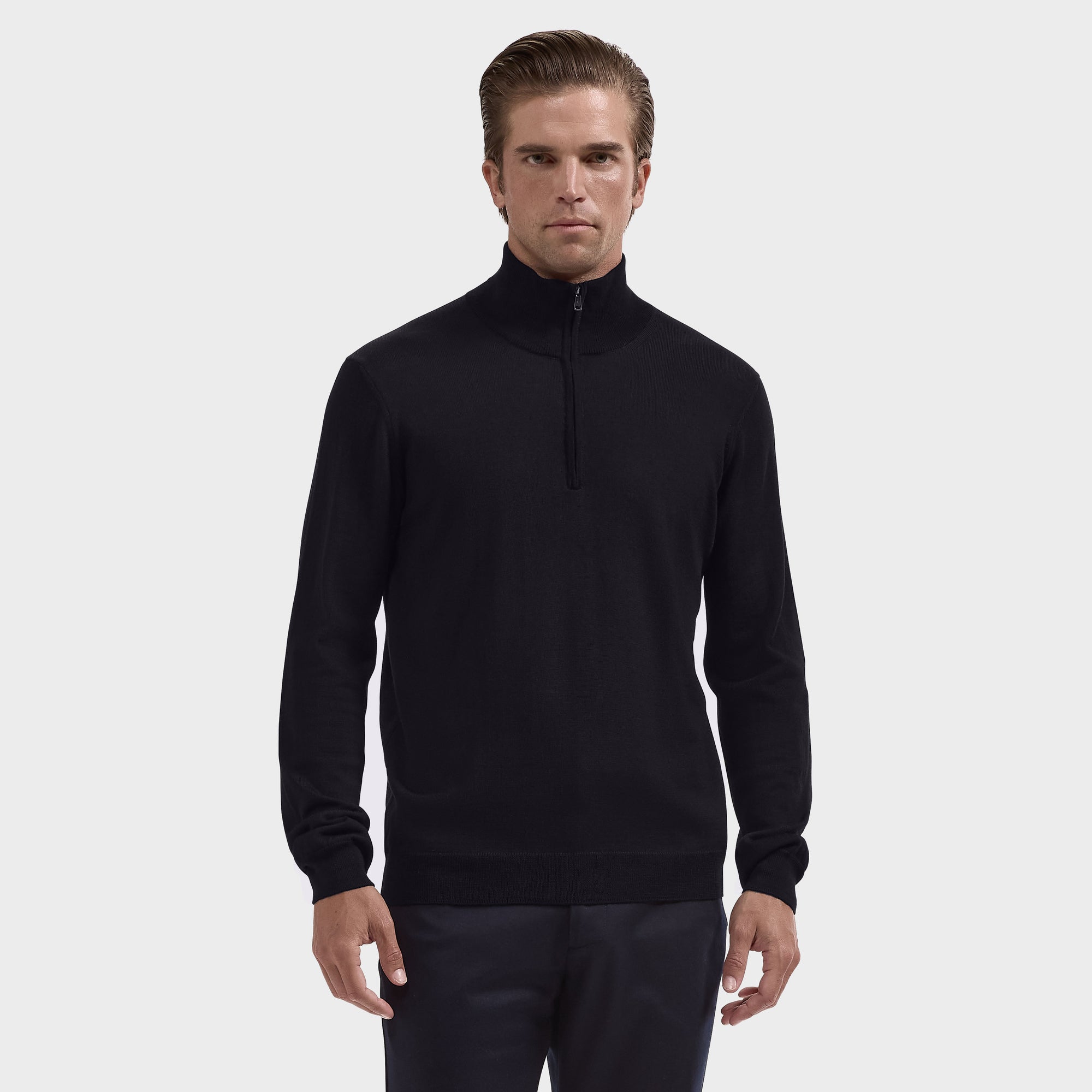 Fred Extrafine Merino Quarter-Zip Sweater
