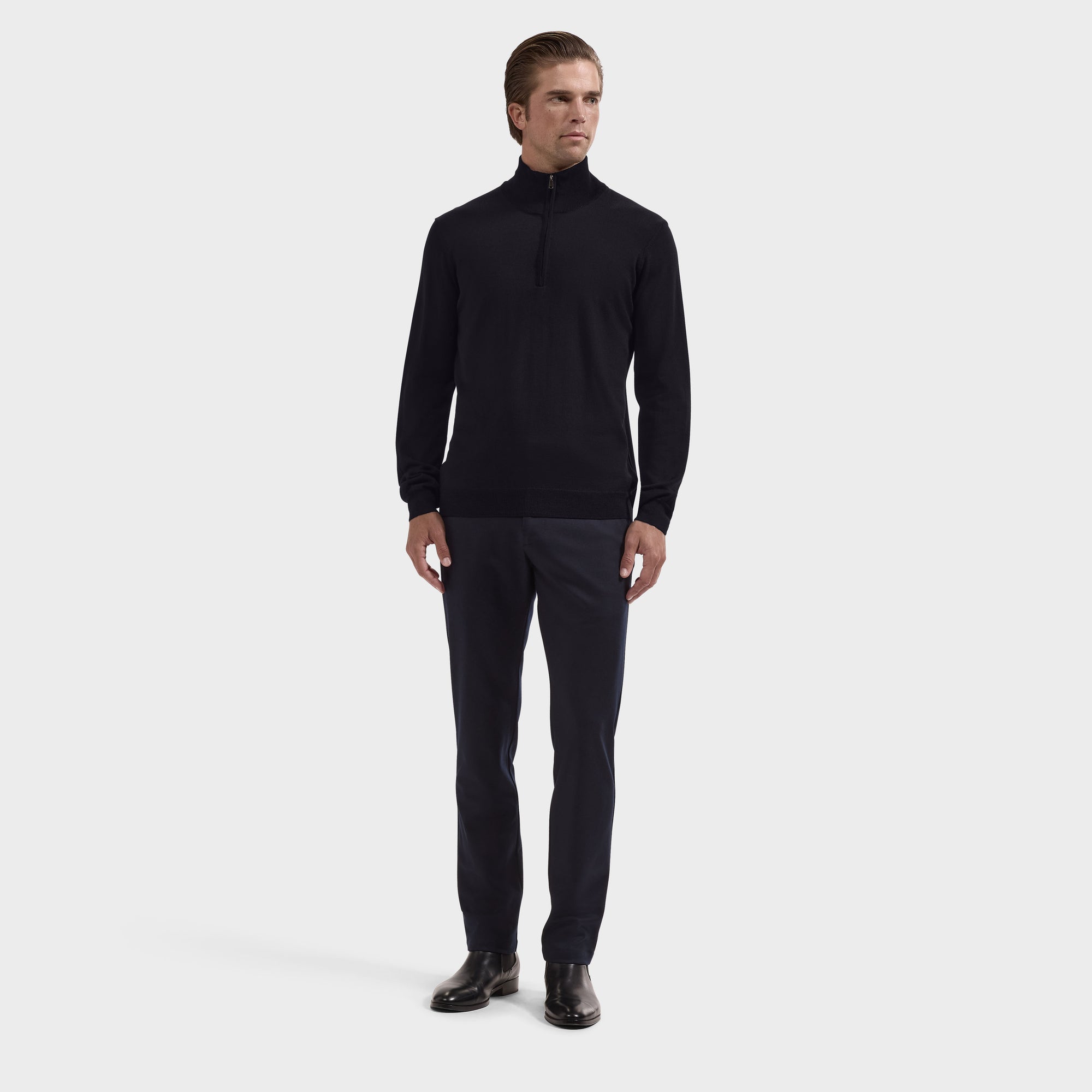 Fred Extrafine Merino Quarter-Zip Sweater