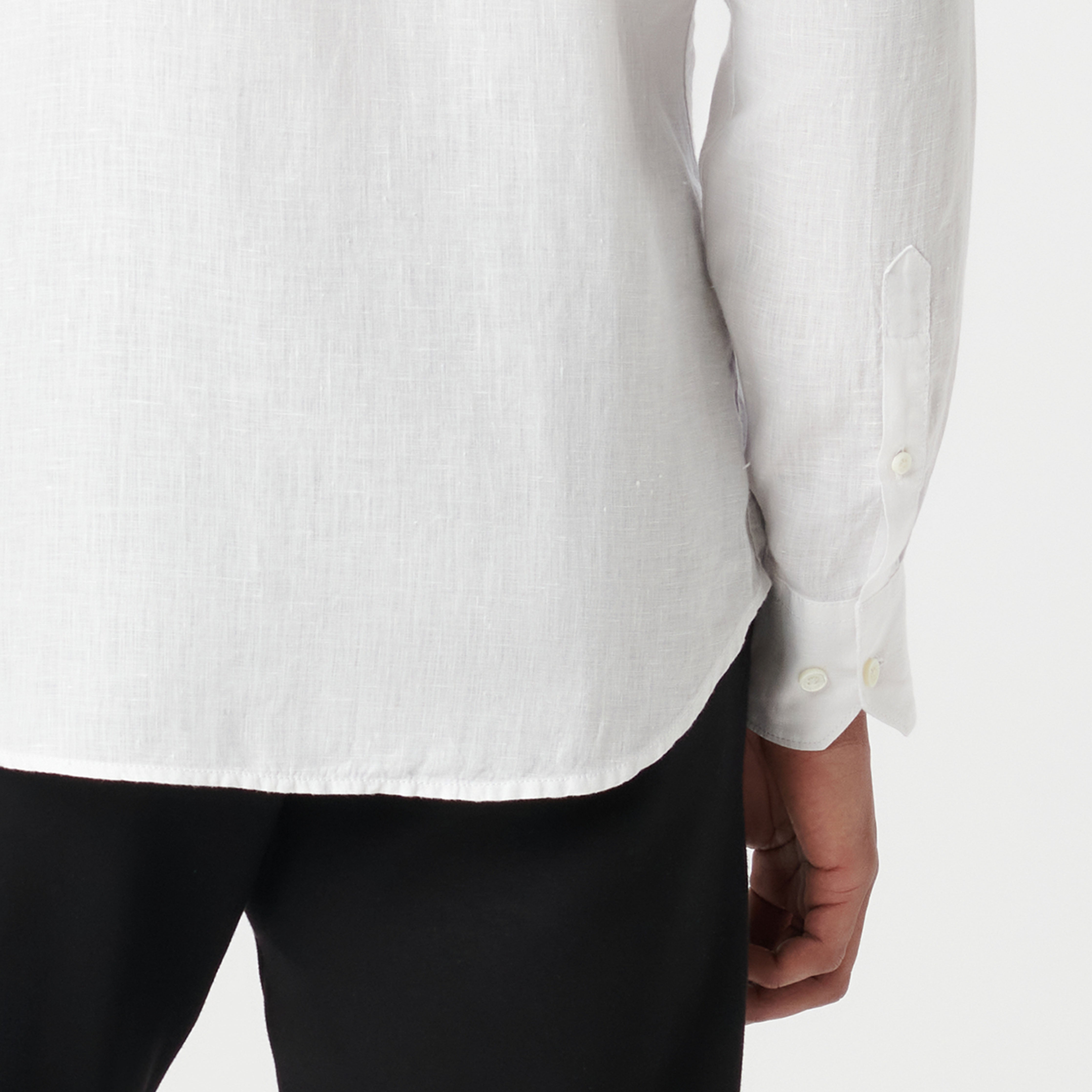 Axel Solid Linen Shirt in White – BUGATCHI