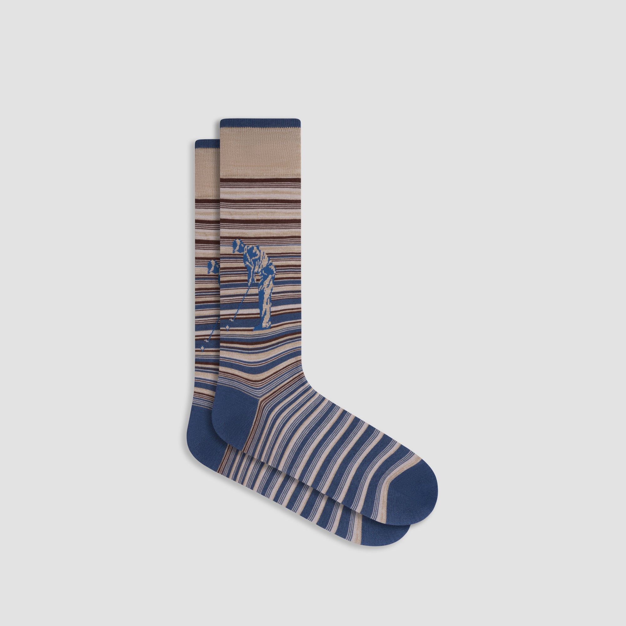 Golfer Striped Mid-Calf Socks