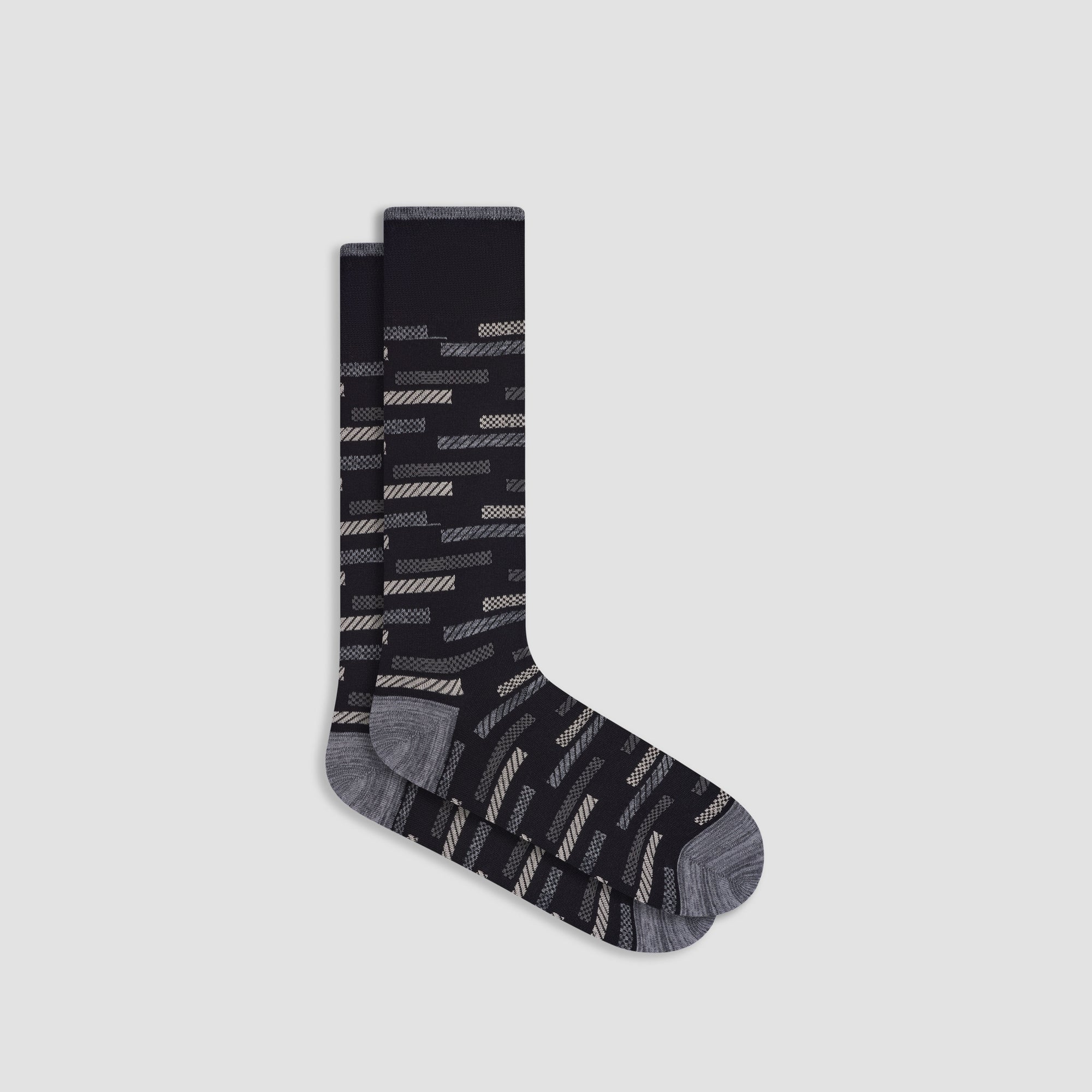 Linear Motif Mid-Calf Socks
