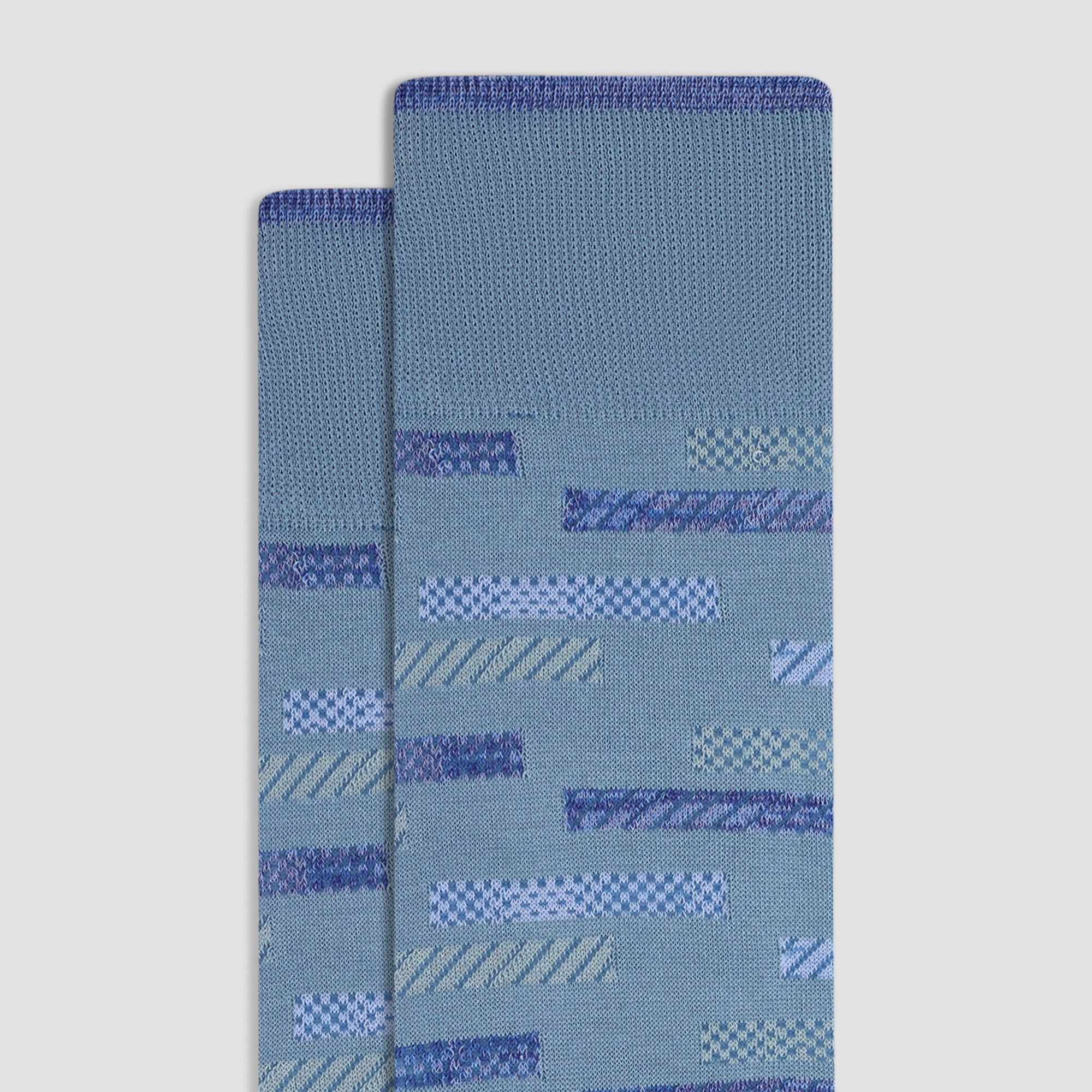 Linear Motif Mid-Calf Socks