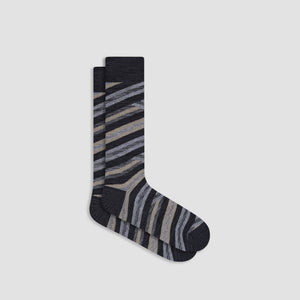 Abstract Stripe Mid-Calf Socks