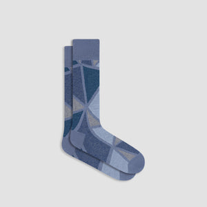 Geometric Grid Mid-Calf Socks